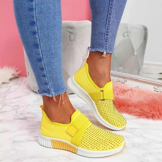 HiSneakesr Slip On Dames Sneakers Met Klittenband | Verbeter je loophouding!
