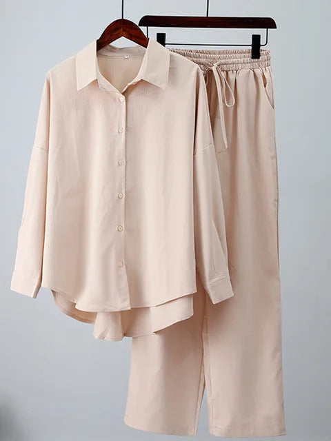Damkläder - Streetwear-set - Långärmade toppar och byxor - Perfekt för vardags- och vårkläder