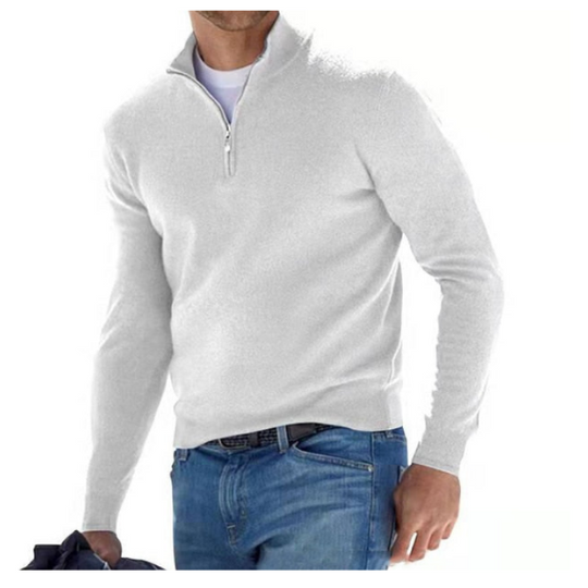 Luca Belloni Trui Merino V-ringad hals trui med rits
