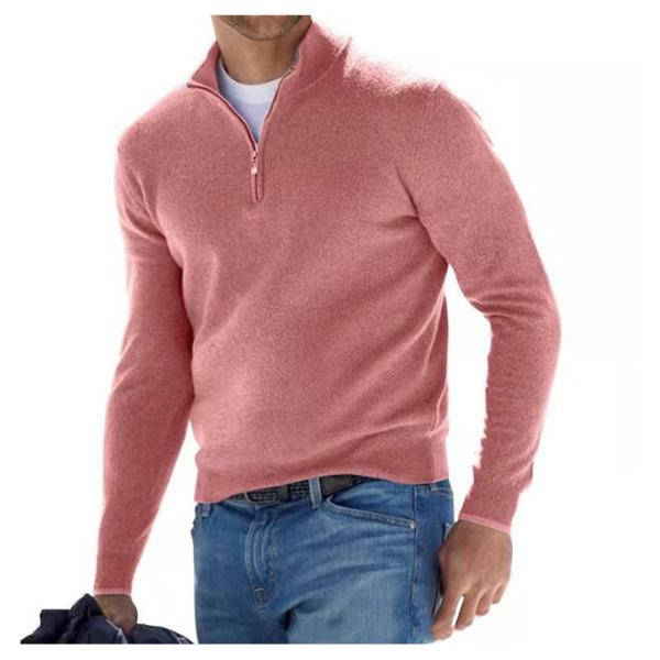 Luca Belloni Trui Merino V-ringad hals trui med rits