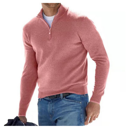 Luca Belloni Trui Merino V-ringad hals trui med rits