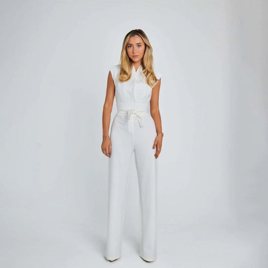 Trendig jumpsuit med byxor med vida ben för enkel stil