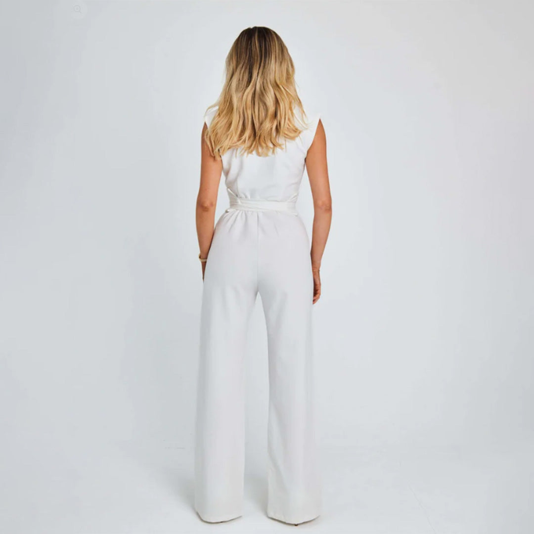 Trendig jumpsuit med byxor med vida ben för enkel stil