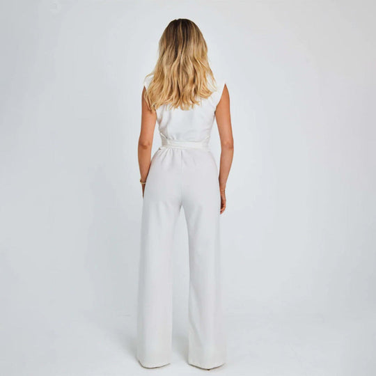 Trendig jumpsuit med byxor med vida ben för enkel stil