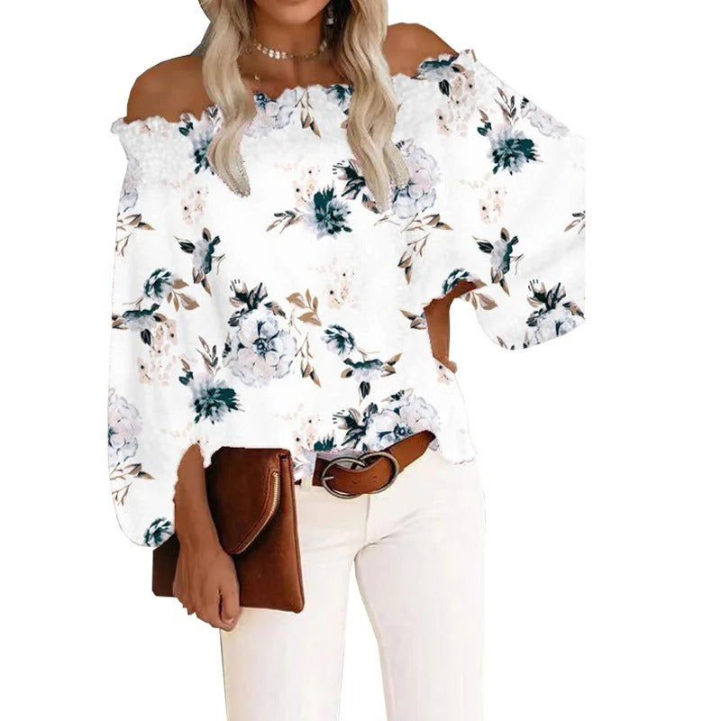 Damtopp - Off shoulder blus med polkadottryck - Perfekt för chic sommarkläder
