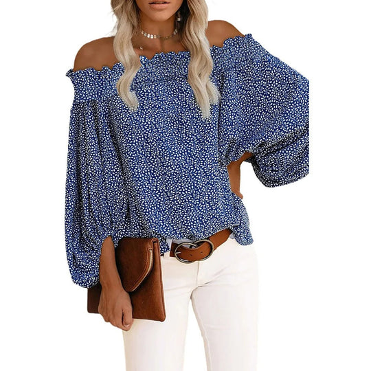 Damtopp - Off shoulder blus med polkadottryck - Perfekt för chic sommarkläder