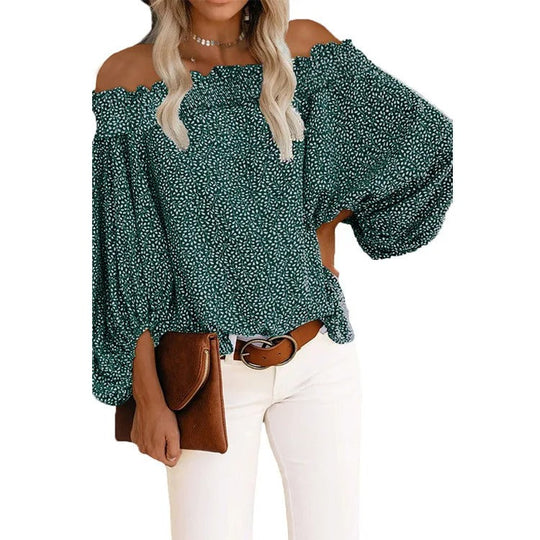 Damtopp - Off shoulder blus med polkadottryck - Perfekt för chic sommarkläder