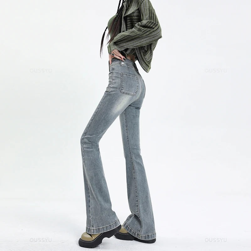 Stretchiga jeans med smal passform för streetmode