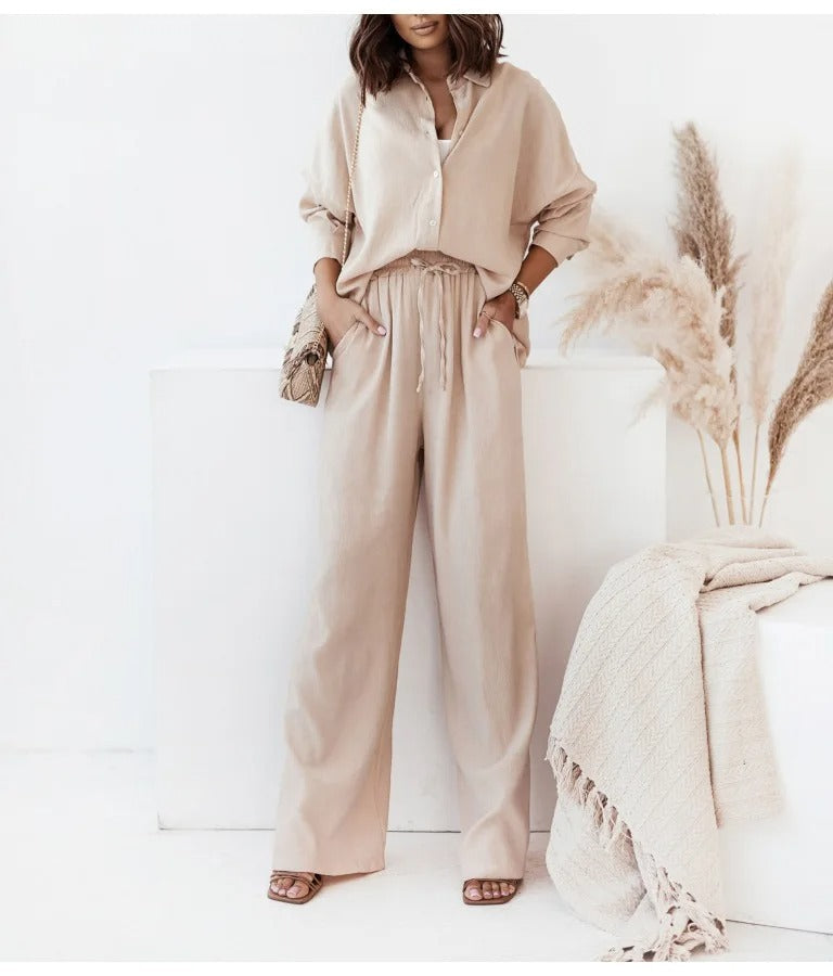 Damkläder - Streetwear-set - Långärmade toppar och byxor - Perfekt för vardags- och vårkläder
