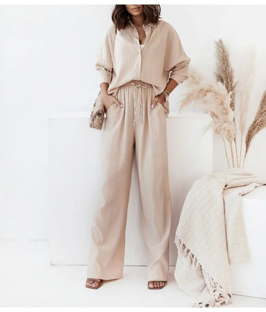 Damkläder - Streetwear-set - Långärmade toppar och byxor - Perfekt för vardags- och vårkläder