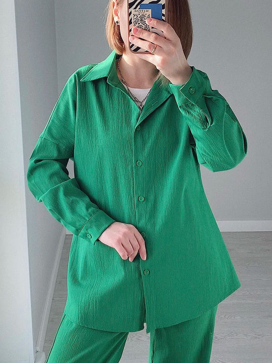 Damkläder - Streetwear-set - Långärmade toppar och byxor - Perfekt för vardags- och vårkläder