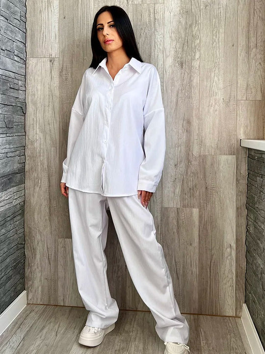 Damkläder - Streetwear-set - Långärmade toppar och byxor - Perfekt för vardags- och vårkläder