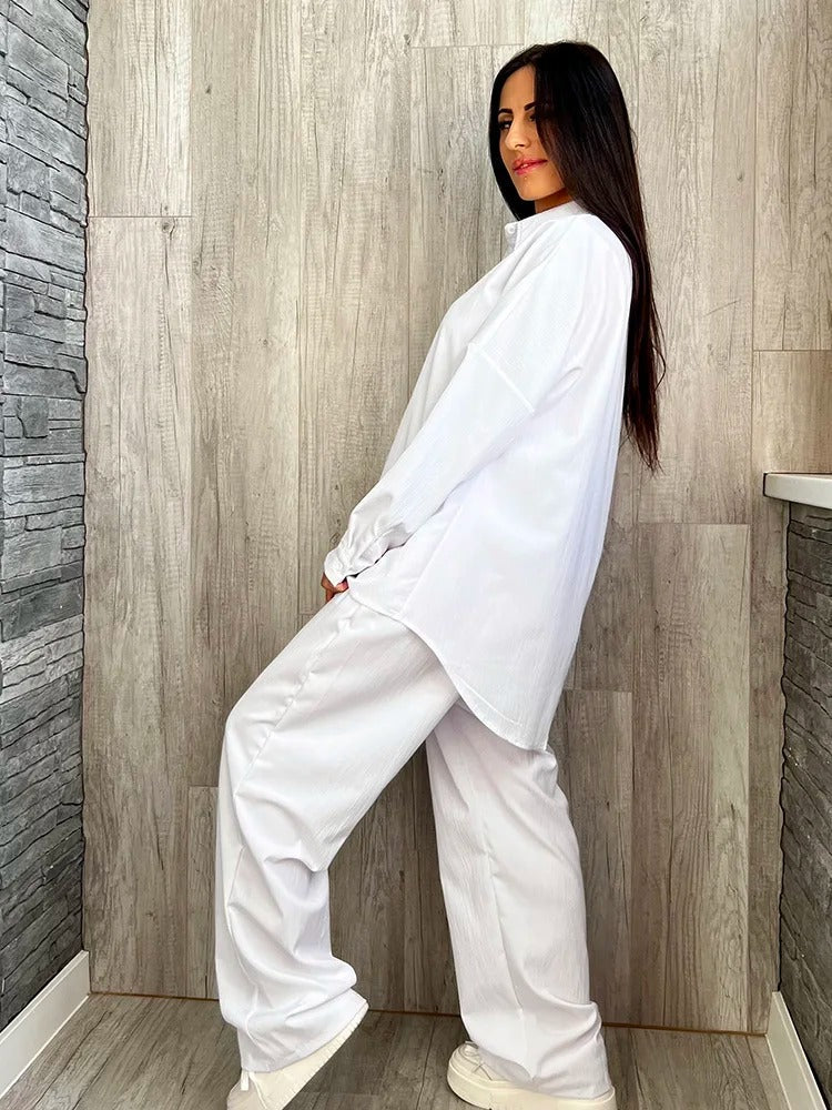 Damkläder - Streetwear-set - Långärmade toppar och byxor - Perfekt för vardags- och vårkläder