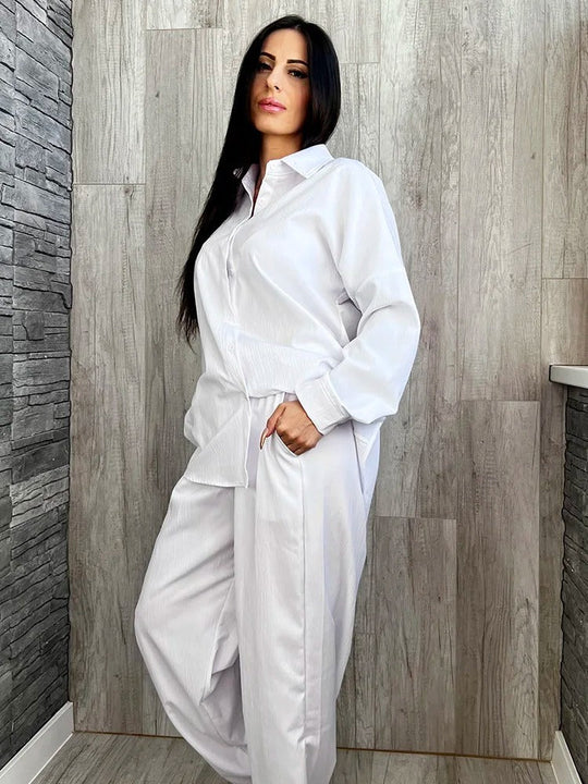 Damkläder - Streetwear-set - Långärmade toppar och byxor - Perfekt för vardags- och vårkläder