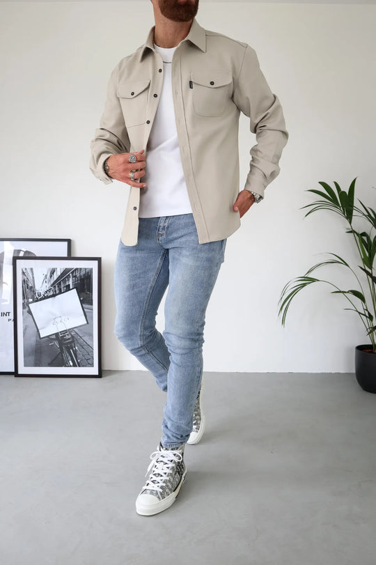 Snygg skjortjacka för män perfekt för vinterstilen
