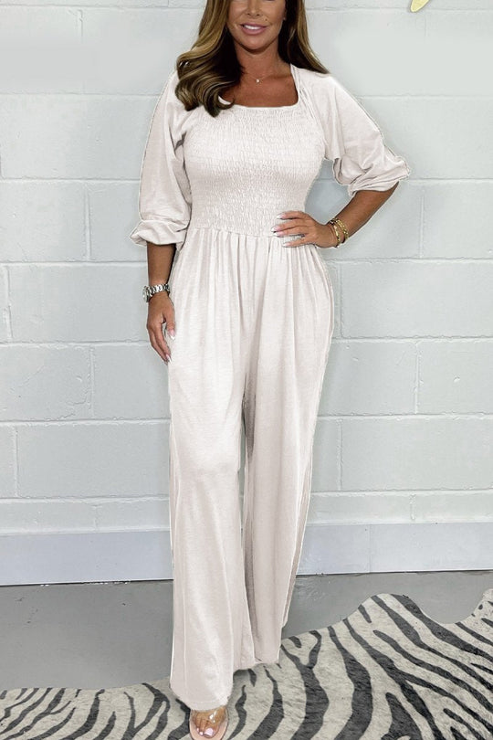 Avslappnad enfärgad jumpsuit för en avslappnad look