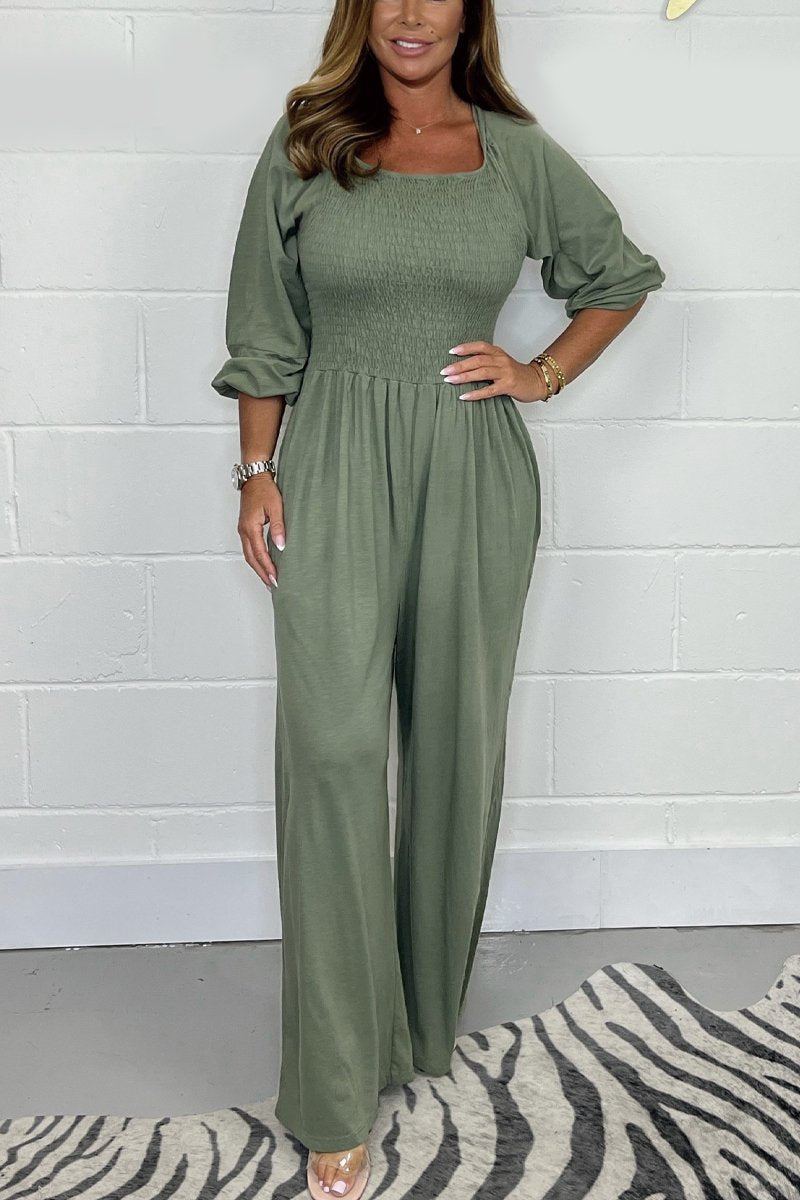 Avslappnad enfärgad jumpsuit för en avslappnad look
