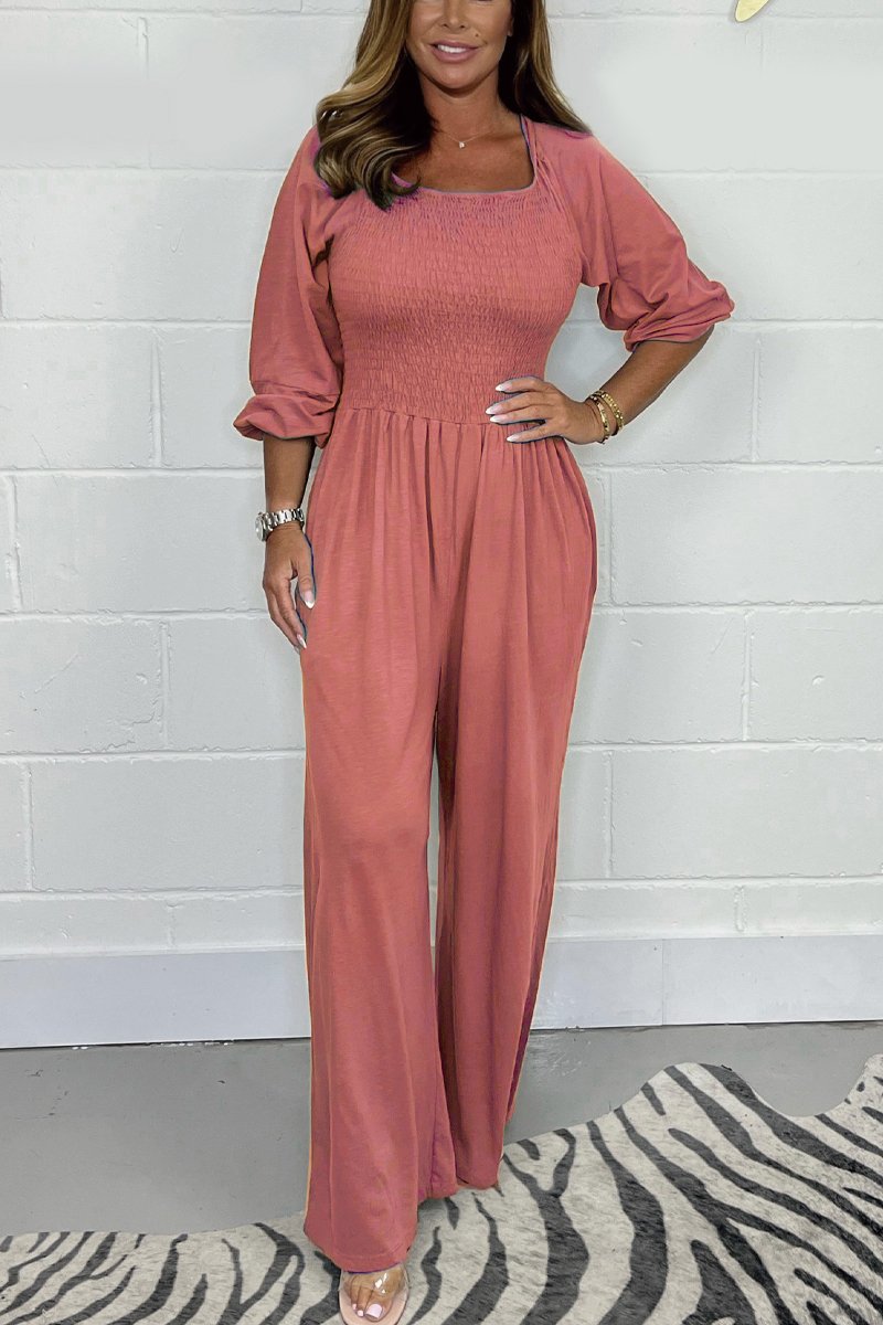 Avslappnad enfärgad jumpsuit för en avslappnad look