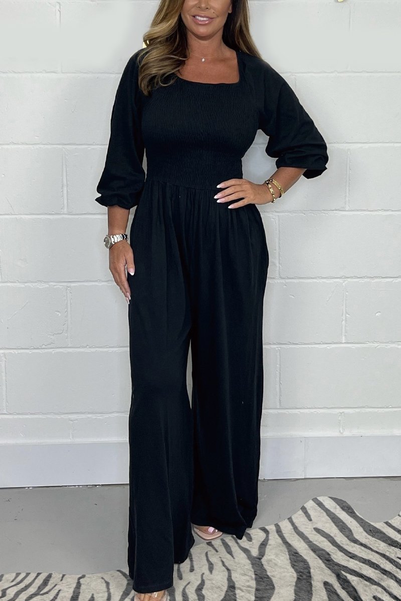 Avslappnad enfärgad jumpsuit för en avslappnad look