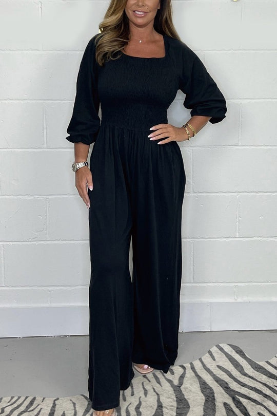 Avslappnad enfärgad jumpsuit för en avslappnad look