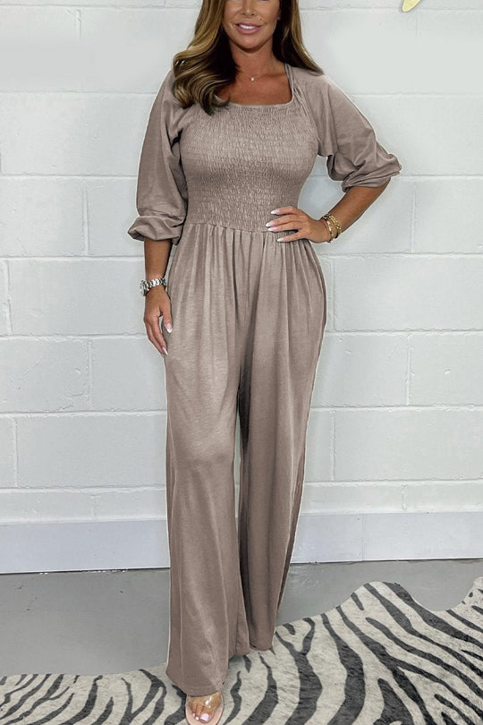 Avslappnad enfärgad jumpsuit för en avslappnad look