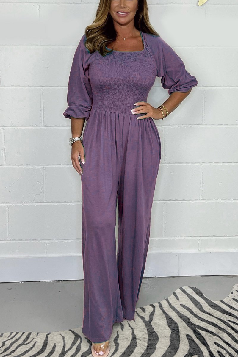 Avslappnad enfärgad jumpsuit för en avslappnad look