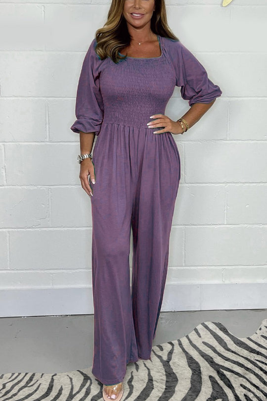 Avslappnad enfärgad jumpsuit för en avslappnad look