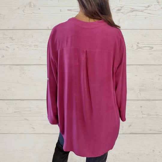 Jannicke Patchwork Skjorta med paljetter och V-ringning i patchwork-look