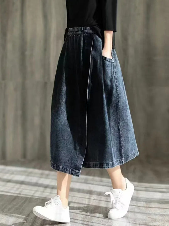 Denimkjolar - utsvängda kjolar - resår Hög midja - Perfekt för vår och sommar