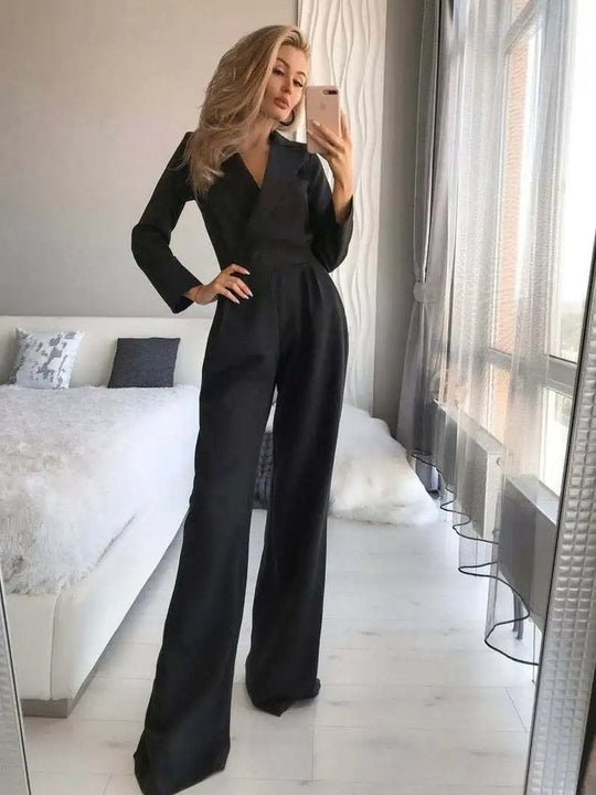 Maroon Jumpsuit med elastisk krage
