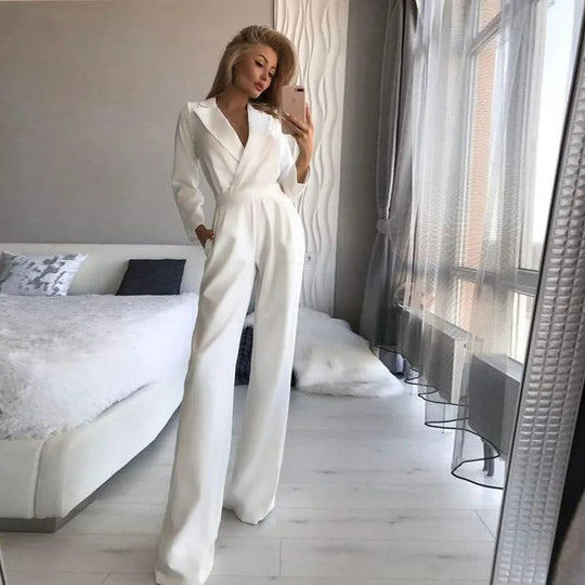 Maroon Jumpsuit med elastisk krage