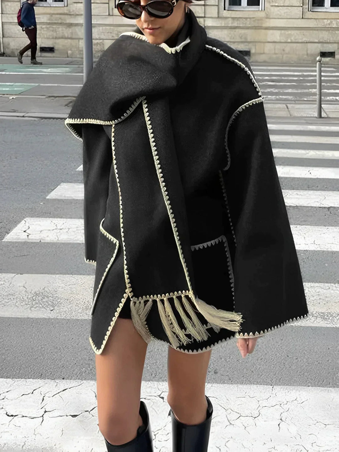 Yasmin™ - Höstens oversized jacka med scarf
