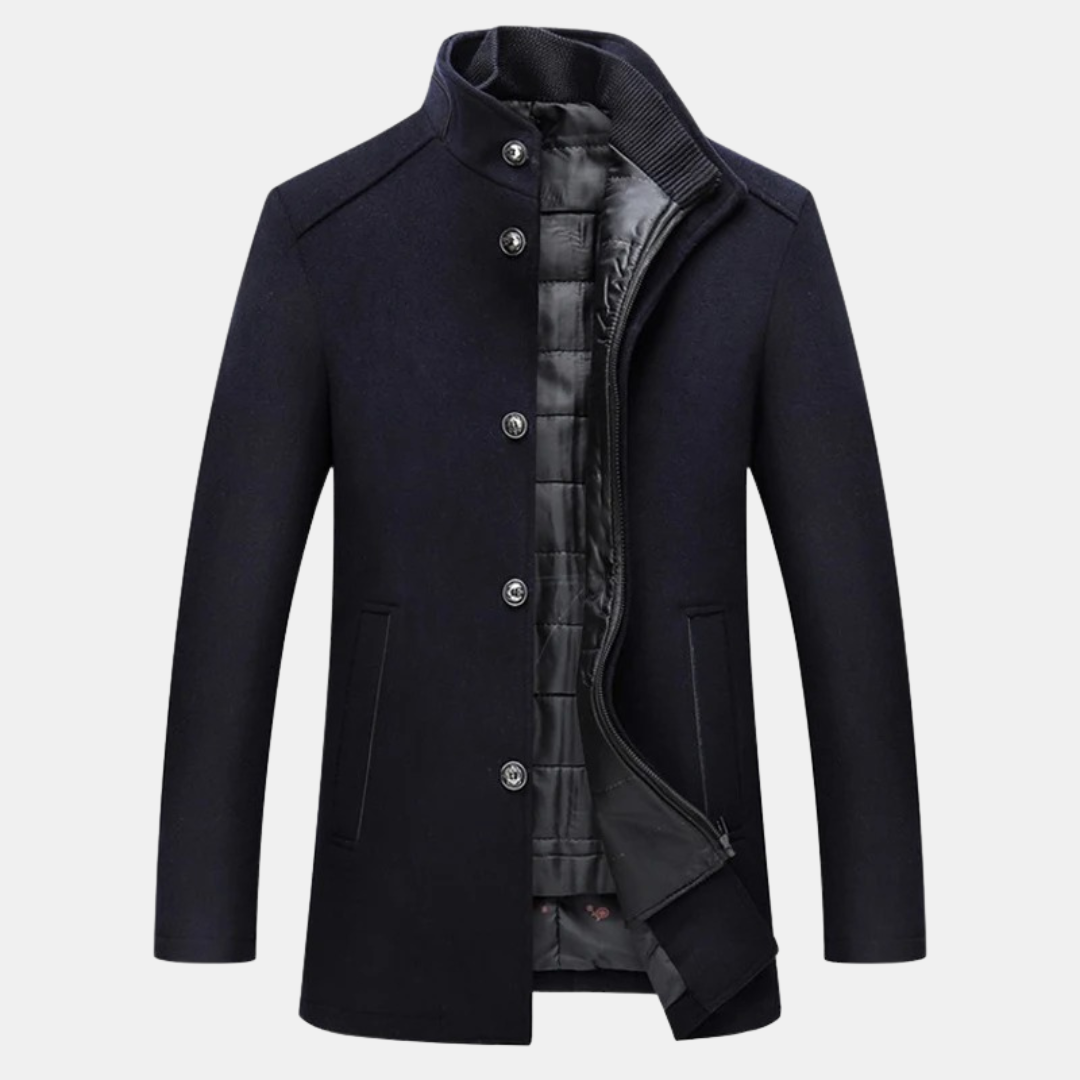 Snygg trenchcoat i tjock ull