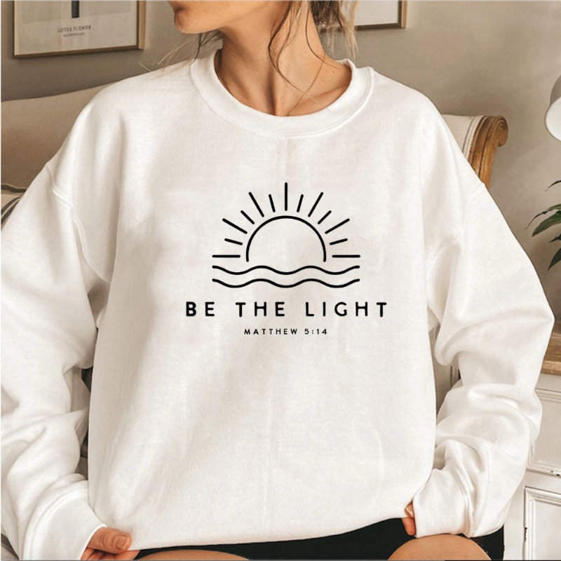 Vit -GIGI® - Snygg tröja "Be The Light"