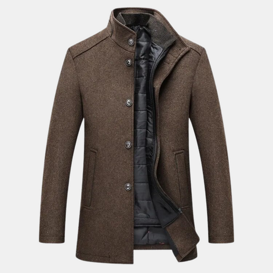 Snygg trenchcoat i tjock ull