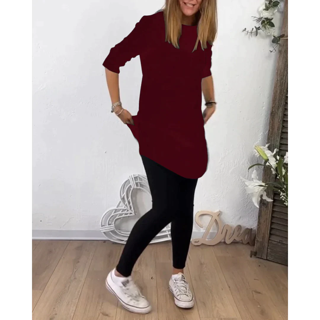 Vara Halvlång topp med rund halsringning