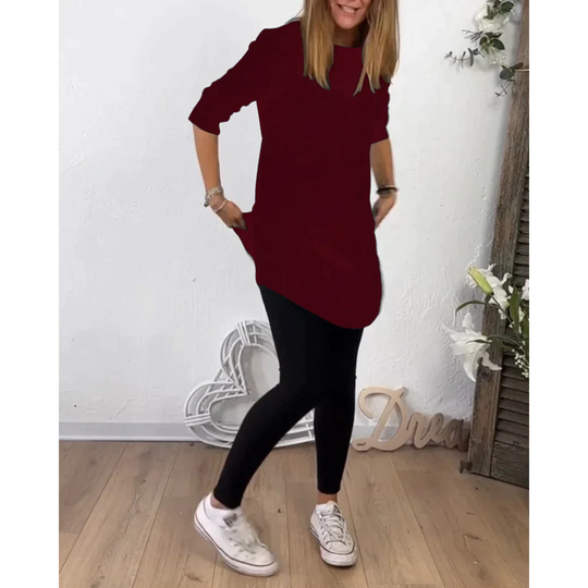 Vara Halvlång topp med rund halsringning