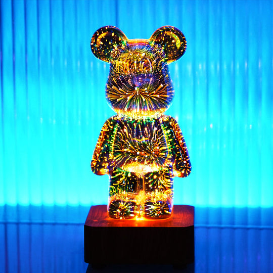 3D-glas fyrverkerier björn dekor ljus™ - Skapa en unik och fängslande nattlampa för att göra ditt hem iögonfallande!