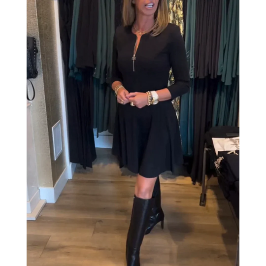 Zia elegant klänning med dragkedja
