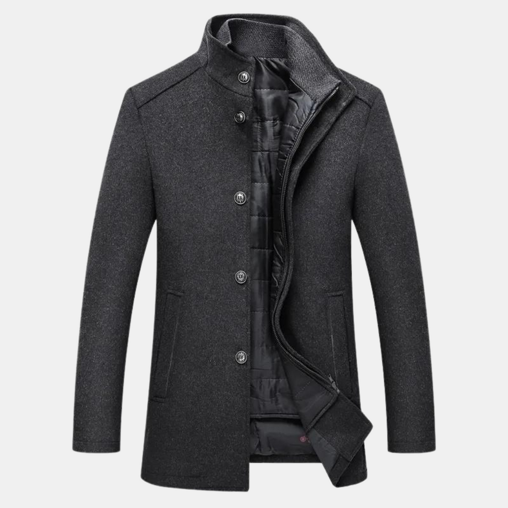 Snygg trenchcoat i tjock ull