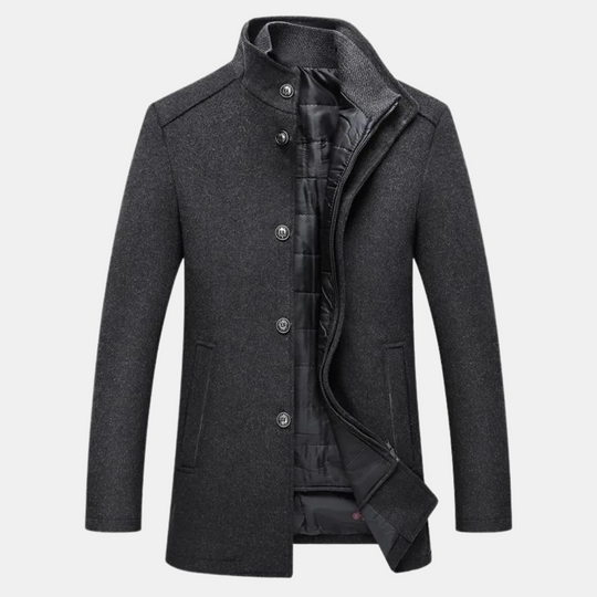 Snygg trenchcoat i tjock ull