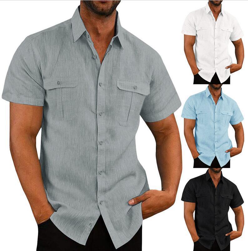 Kortärmad skjorta med fickor™ - Se snygg ut samtidigt som du är bekväm hela dagen!