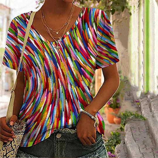 Casual färgglad T-shirt
