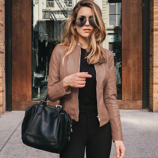 Khaki -Lianne - Läderjacka