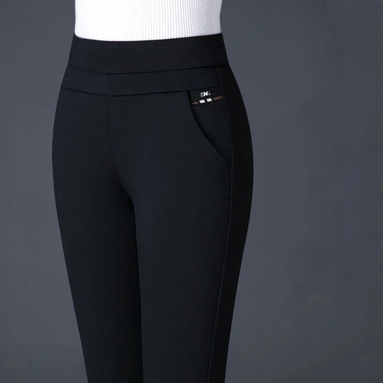 Stretchiga enfärgade skinny byxor för kvinnor