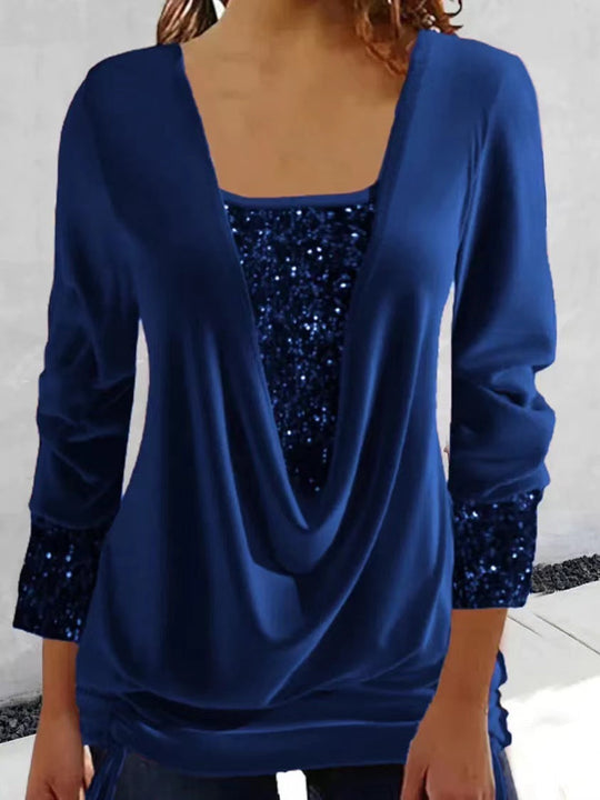 Elegant broderad halvärmad blus för kvinnor