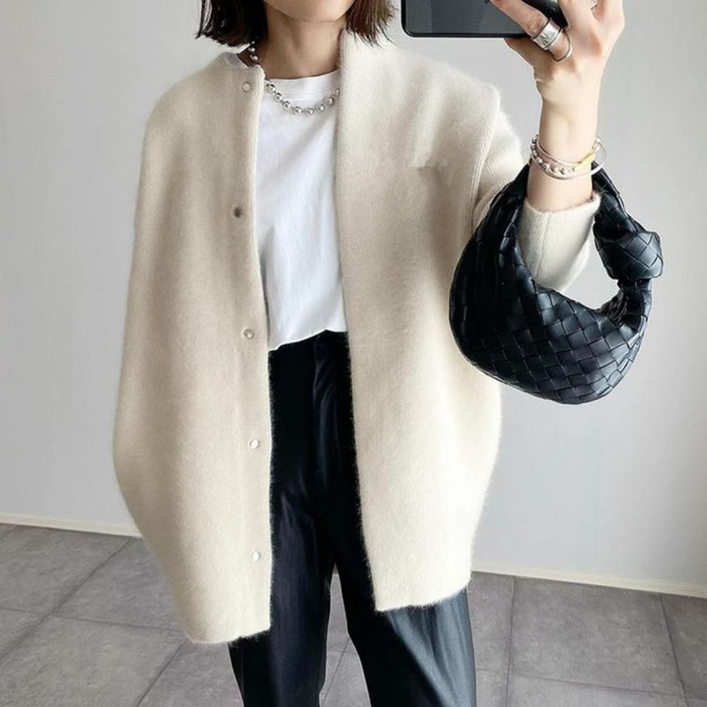 Oversized enfärgad jacka för kvinnor