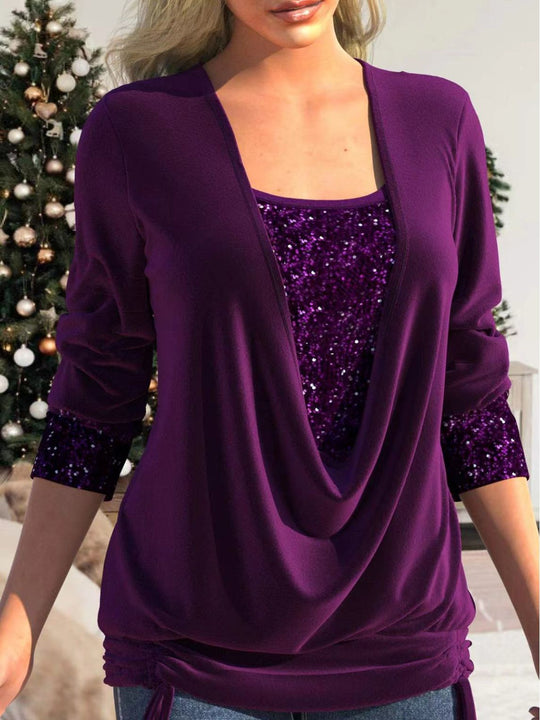 Elegant broderad halvärmad blus för kvinnor