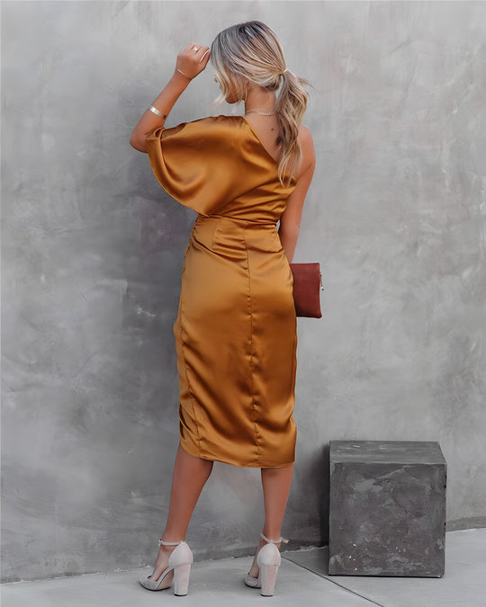 Orange Gron - Allegra - Elegant festklänning i siden