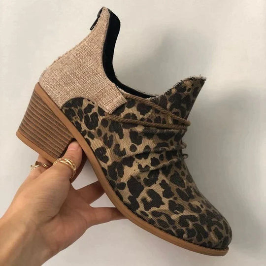 Mira  Ankelstövlar Skodon Leopard Canvas